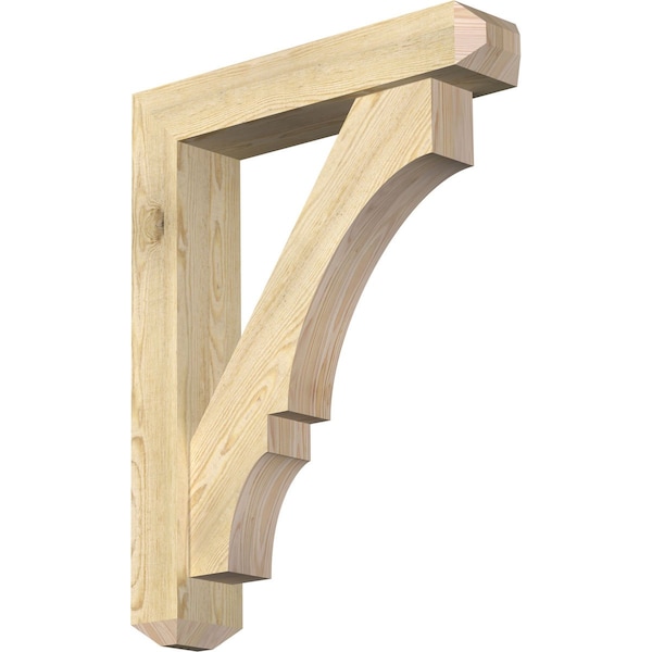 Ekena Millwork Balboa Craftsman Rough Sawn Bracket w/ Offset Brace, Douglas Fir, 6"W x 28"D x 36"H BKT0604X28X36BOA04RDF - main